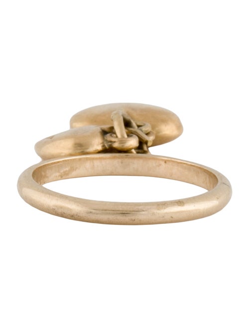 Ring 14K Double Heart Charm Cocktail Ring