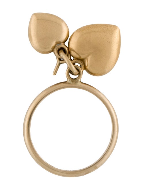 Ring 14K Double Heart Charm Cocktail Ring