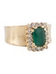 Ring 14K Emerald & Diamond Cocktail Ring