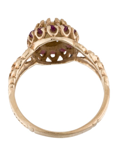 Ring 10K Ruby & Opal Cocktail Ring