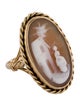 Ring 10K Shell Cameo Cocktail Ring