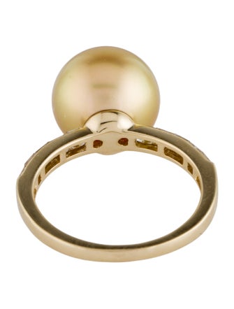 Ring 18K South Sea Cultured Pearl & Diamond Cocktail Ring