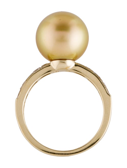Ring 18K South Sea Cultured Pearl & Diamond Cocktail Ring