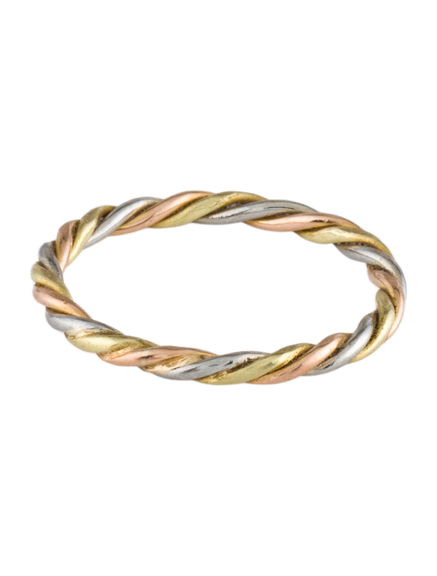 Ring 18K Tri-Color Twisted Band