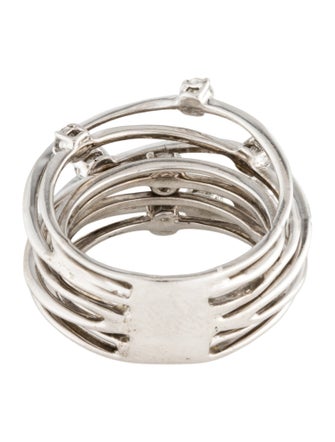 Ring 18K Diamond Multi-Row Wire Crossover Band