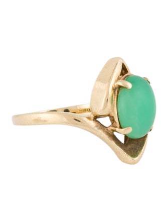 Ring 14K Chrysoprase Cocktail Ring