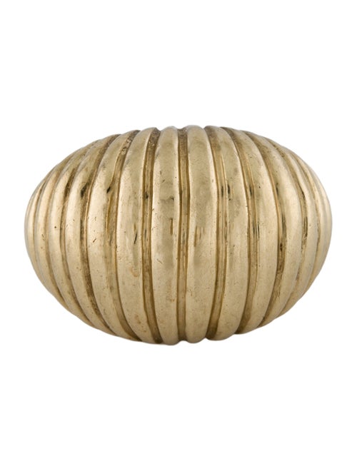 Ring 14K Ridged Dome Cocktail Ring