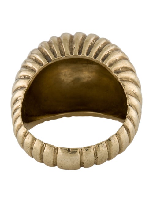 Ring 14K Ridged Dome Cocktail Ring