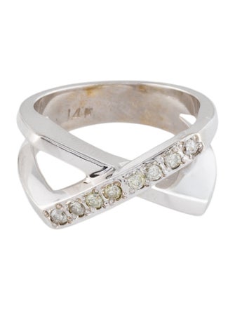 Ring 14K Diamond Crossover Cocktail Ring
