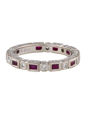 Ring 14K Ruby & Diamond Band