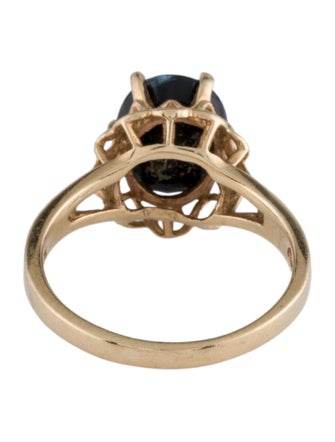 Ring 10K 3.17ct Sapphire Cocktail Ring