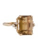 Ring 14K 9.61ct Citrine & Diamond Cocktail Ring