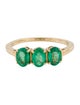 Ring 14K Emerald Three-Stone Cocktail Ring