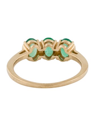 Ring 14K Emerald Three-Stone Cocktail Ring