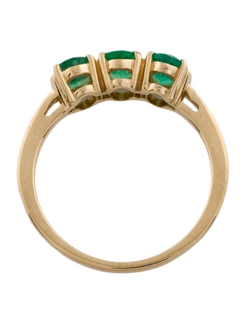 Ring 14K Emerald Three-Stone Cocktail Ring