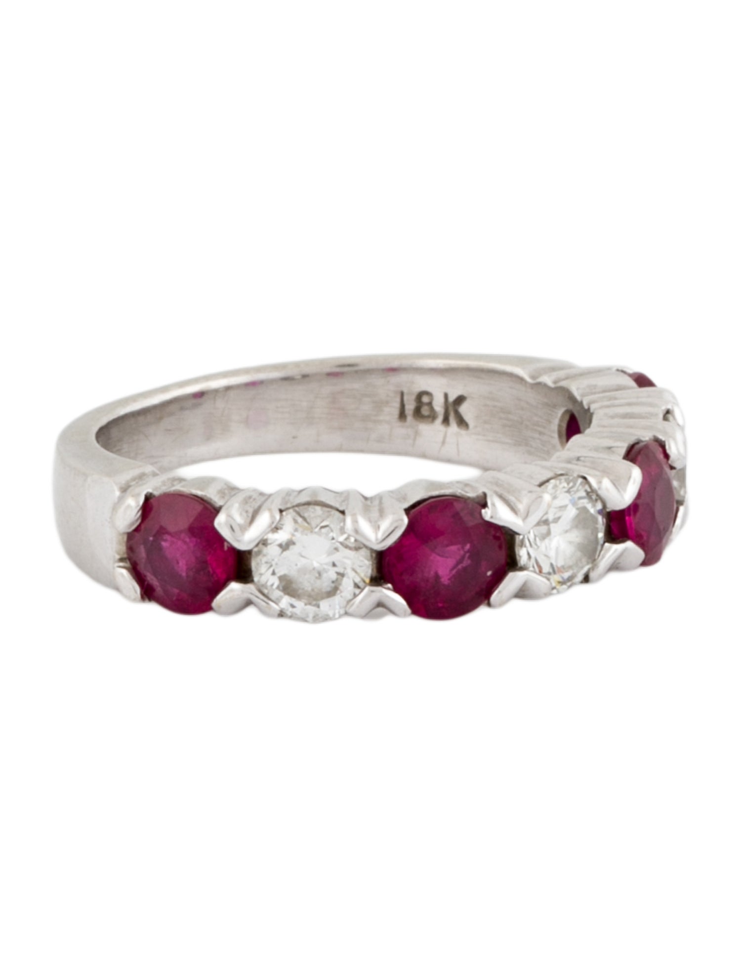 Ring 18K 1.10ctw Ruby & Diamond Band