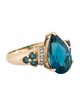 Ring 10K Topaz & Diamond Cocktail Ring
