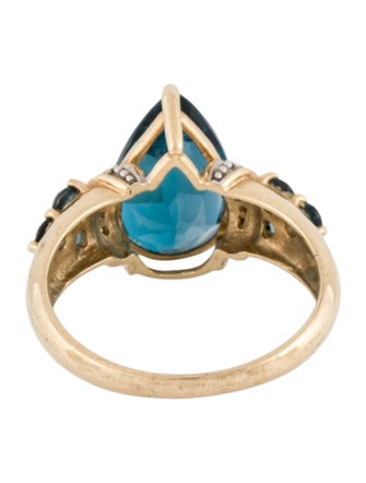 Ring 10K Topaz & Diamond Cocktail Ring