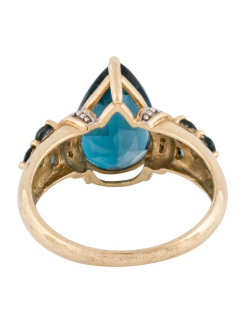 Ring 10K Topaz & Diamond Cocktail Ring