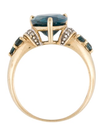 Ring 10K Topaz & Diamond Cocktail Ring