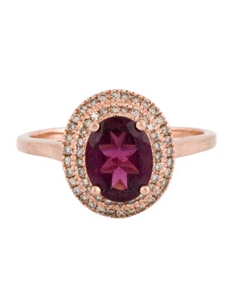 Ring 10K 1.71ct Rhodolite Garnet & Diamond Cocktail Ring