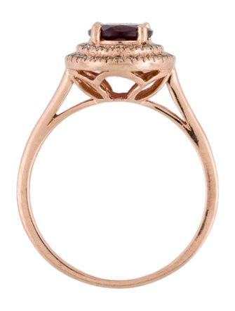 Ring 10K 1.71ct Rhodolite Garnet & Diamond Cocktail Ring