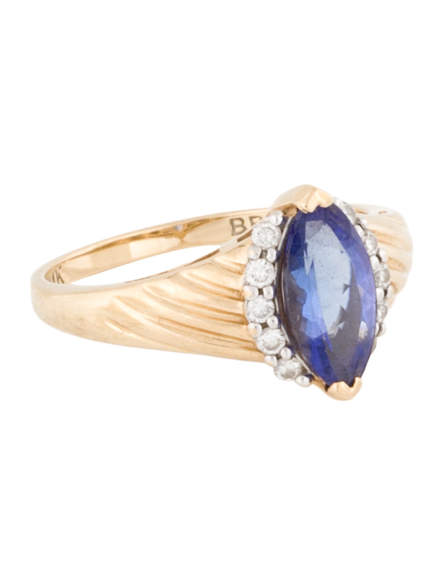 Ring 14K Tanzanite & Diamond Cocktail