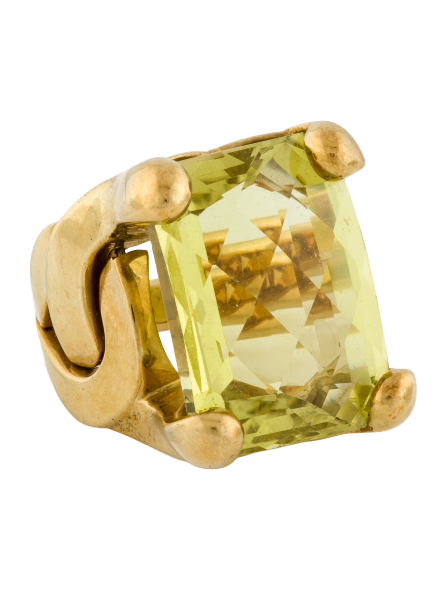 Ring 18K Yellow Quartz Cocktail