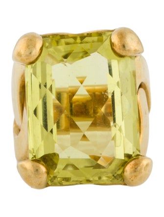 Ring 18K Yellow Quartz Cocktail Ring