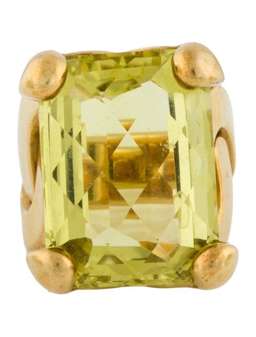 Ring 18K Yellow Quartz Cocktail Ring
