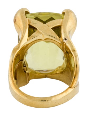 Ring 18K Yellow Quartz Cocktail Ring