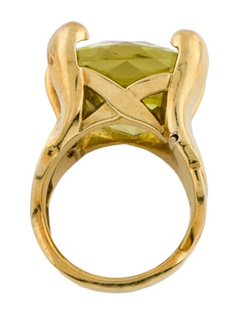 Ring 18K Yellow Quartz Cocktail Ring