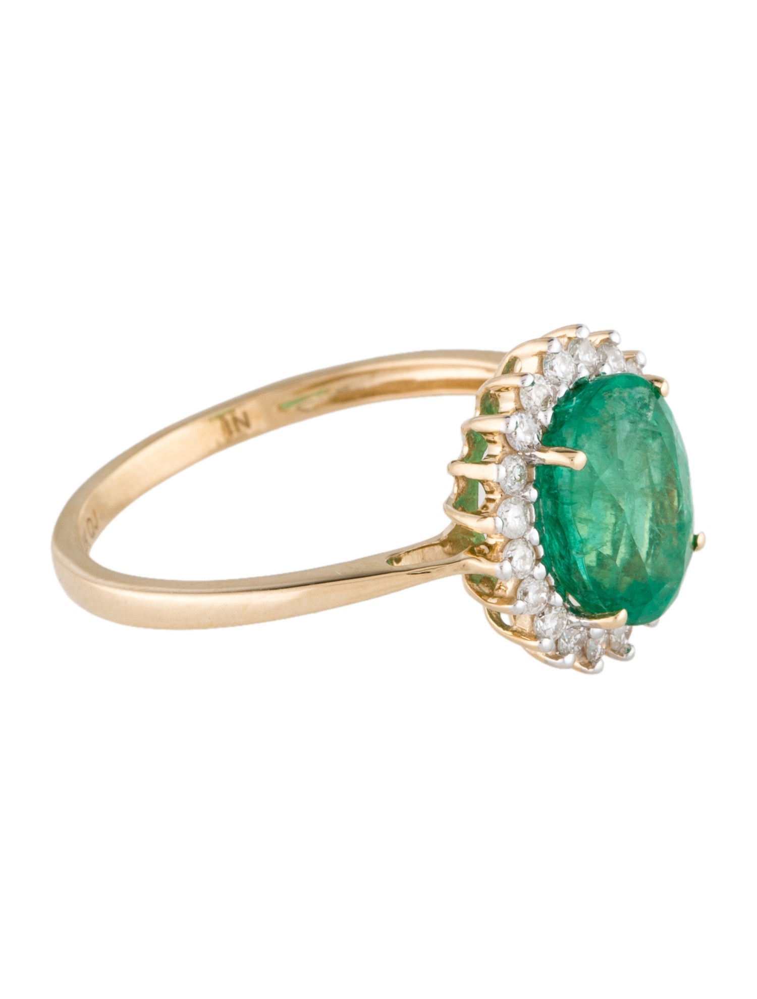 Ring 14K 1.65ct Emerald & Diamond Cocktail