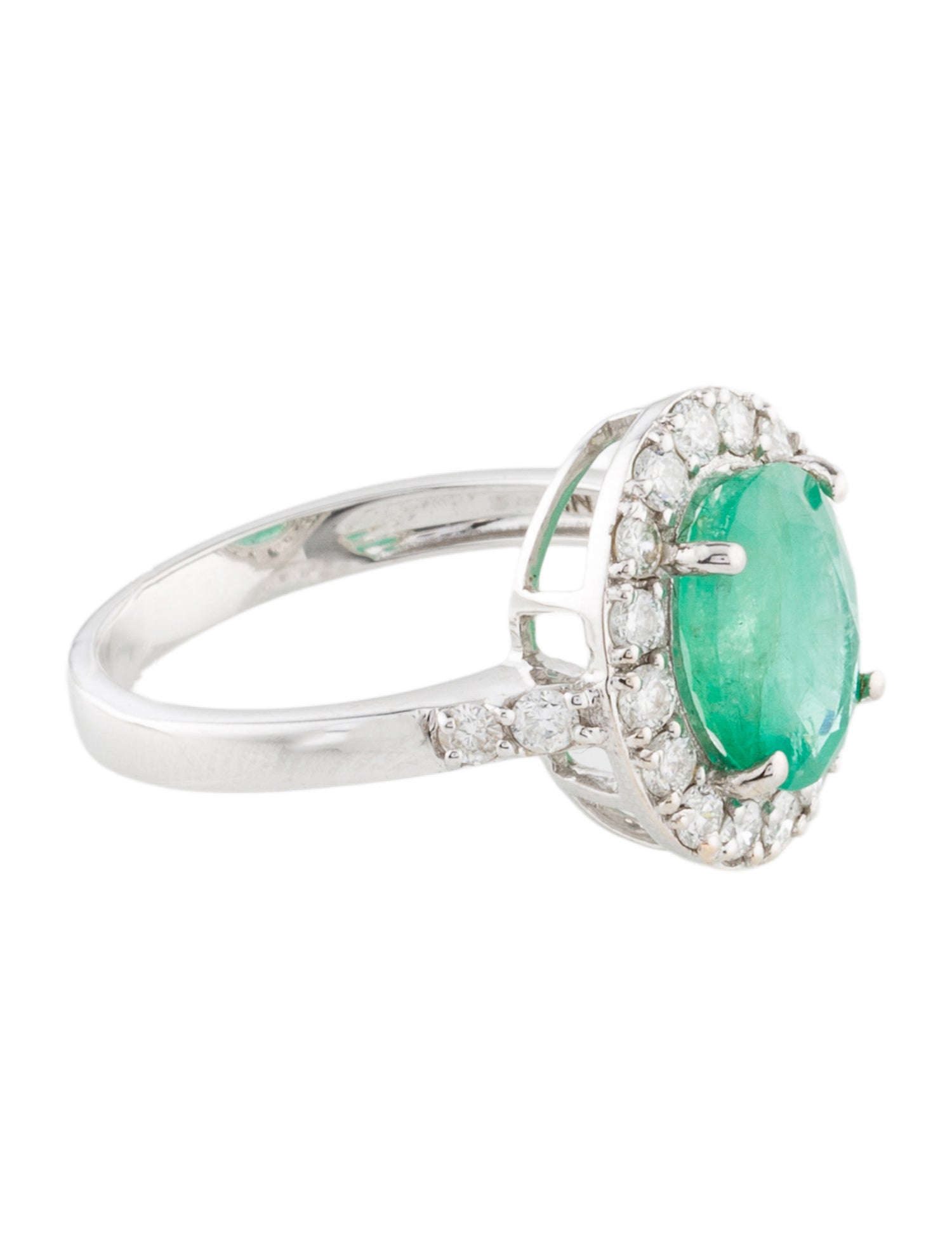 Ring 14K 2.44ct Emerald & Diamond Cocktail