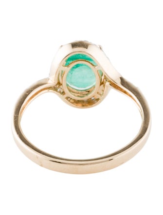 Ring 14K 1.68ct Emerald & Diamond Cocktail Ring