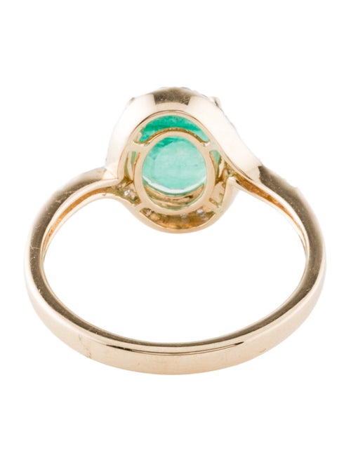 Ring 14K 1.68ct Emerald & Diamond Cocktail Ring