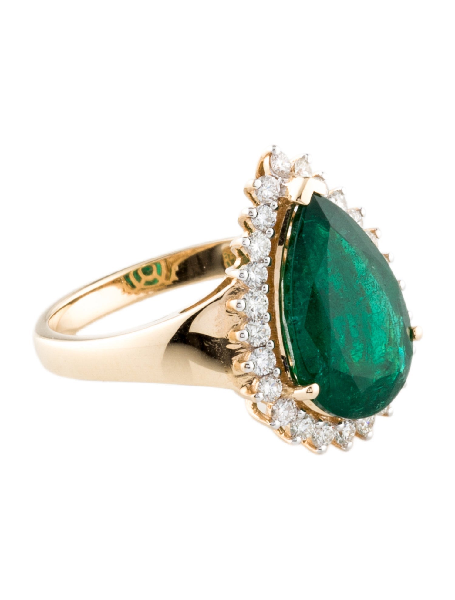 Ring 14K 4.00ct Emerald & Diamond Cocktail Ring