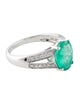 Ring 14K 1.51ct Emerald & Diamond Cocktail Ring