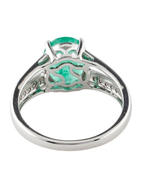 Ring 14K 1.51ct Emerald & Diamond Cocktail Ring