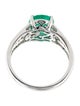 Ring 14K 1.51ct Emerald & Diamond Cocktail Ring
