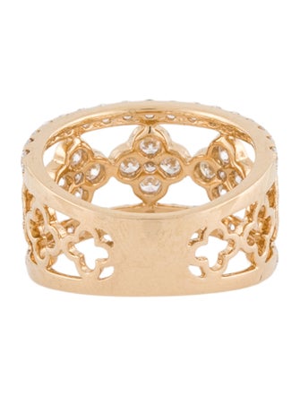 Ring 18K 1.72ctw Diamond Clover Openwork Band Ring