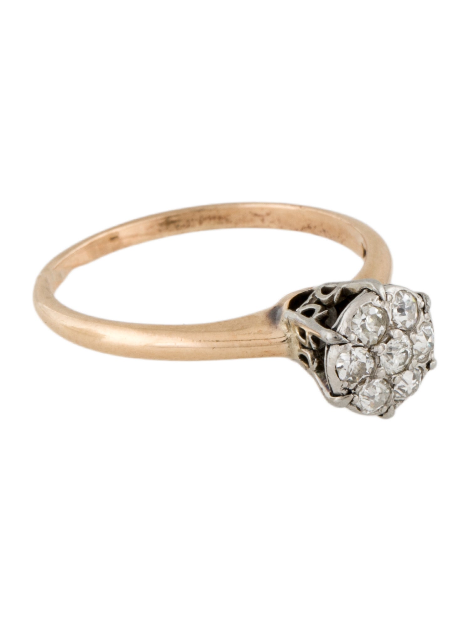Ring Vintage Diamond Cluster Cocktail
