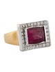 Ring 18K 5.37ct Tourmaline & Diamond Cocktail Ring