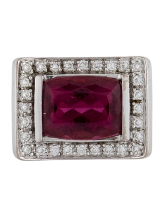 Ring 18K 5.37ct Tourmaline & Diamond Cocktail Ring