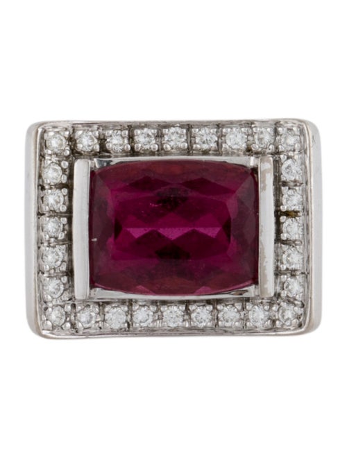 Ring 18K 5.37ct Tourmaline & Diamond Cocktail Ring