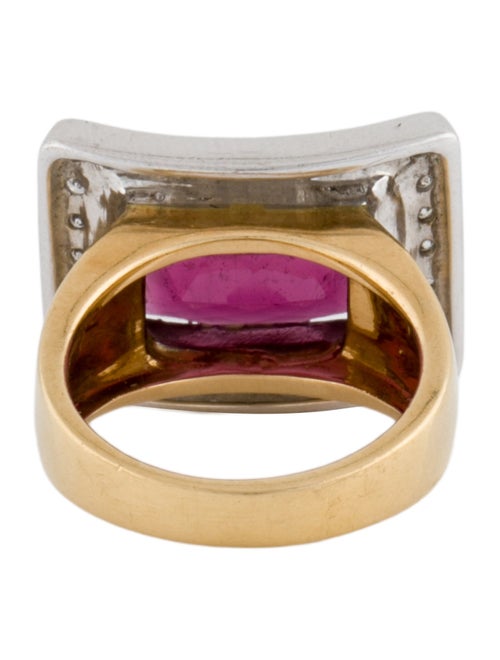 Ring 18K 5.37ct Tourmaline & Diamond Cocktail Ring