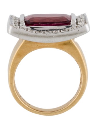 Ring 18K 5.37ct Tourmaline & Diamond Cocktail Ring