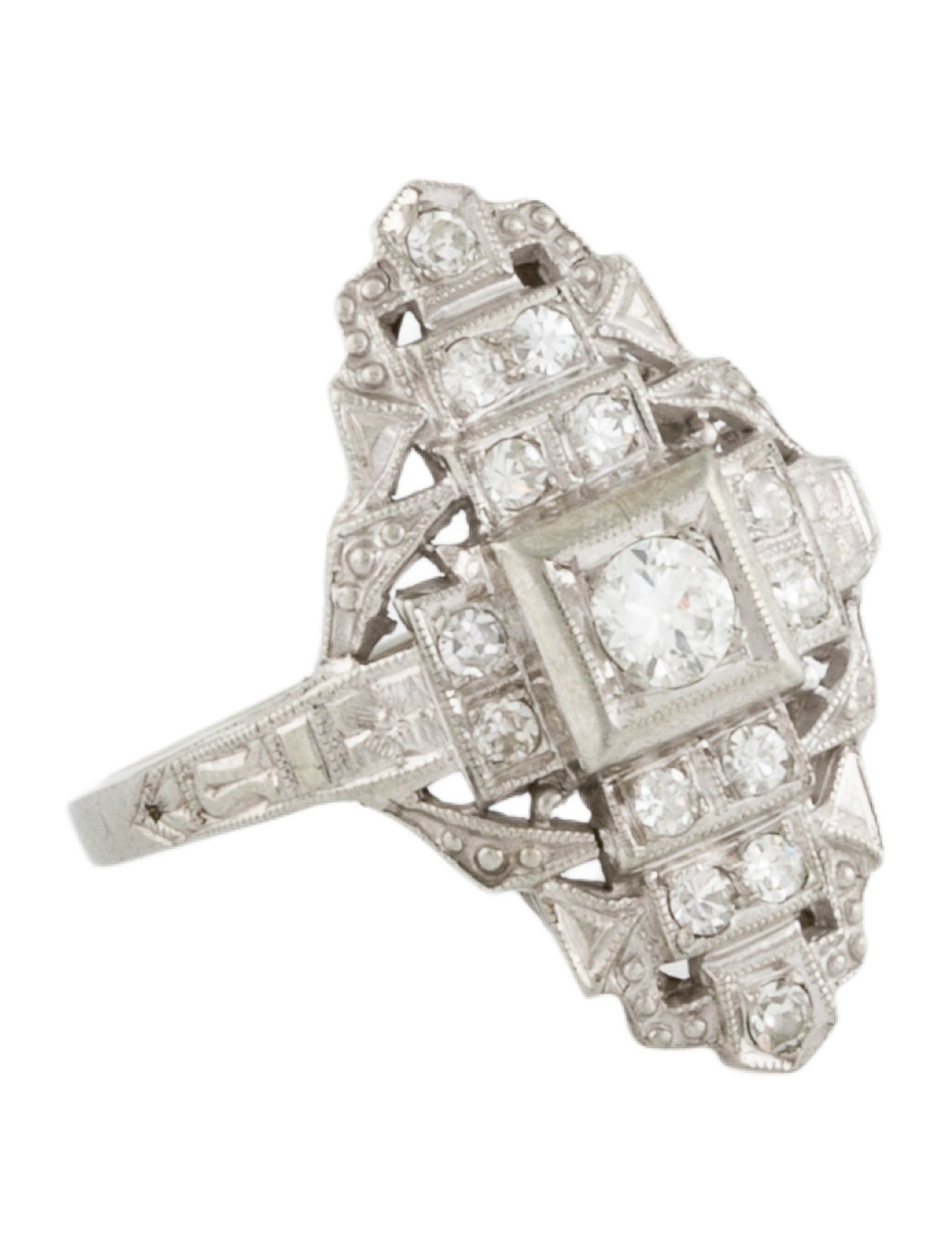 Ring Vintage 18K Diamond Cluster