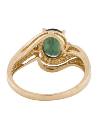 Ring 14K 1.33ct Green Sapphire & Diamond Ring