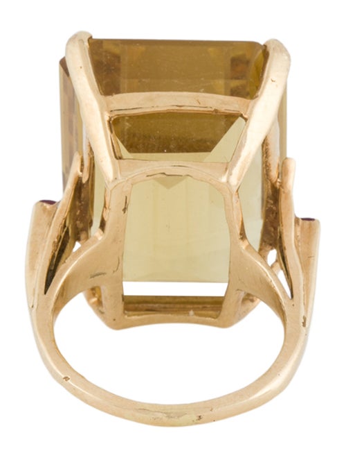 Ring 18K 36.78ct Citrine & Ruby Cocktail Ring